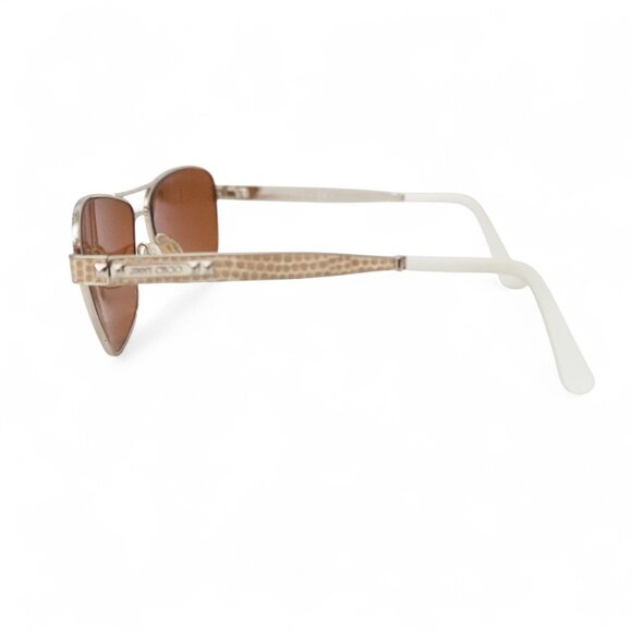 Jimmy Choo CRIS/S Navigator Pilot Style Sunglasses 3YGJD Gold/Snake 57mm - Picture 2 of 12